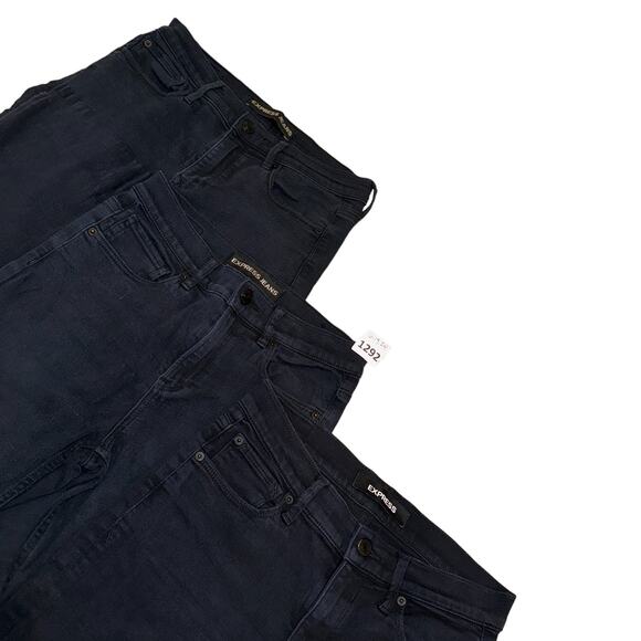 BUNDLE 3 PAIR JEANS, Express, Stretch, Mid RISE, 6s, Black - Picture 2 of 12